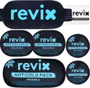 REVIX Ice Packs for Injuries Reusable, 5-Piece Set Hot and Cold Gel Ice Pack for Joints, Muscle, Post-Workout Recovery, Adaptable and Flexible Cooling Pads for Knees, Back, Arms and Neck
