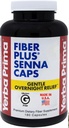 Yerba Prima Fiber Plus Senna Capsules, 180 Count - Gentle Overnight Relief, USA Made, Non-GMO, Gluten-Free