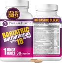 ProCare Health Bariatric Multivitamin with Iron 18mg (30 Easy to Swallow Capsules) - Post Op Bariatric Vitamins for Gastric Bypass Pills - Must Haves for Sleeve Patients (1 Month Supply)