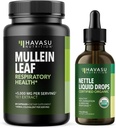 HAVASU NUTRITION Mullein Leaf Capsules + Nettle Liquid Drops Respiratory Health Bundle