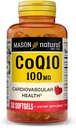 MASON NATURAL Co Q10 100 mg - Producción de energía celular y corazón saludable, soporta la salud cardiovascular, 30 Softgels