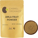 CARMEL ORGANICS Amla/Amlaki (Emblica officinalis) Fruta Polvo (8 onzas) para Cuidado de Peluquería, Esquí y Bienestar TEN Natural, No GMO TENIDO No Añadido Preservatives