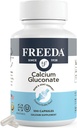 Freeda Calcium Gluconate – Kosher Vegan Calcium Supplement – Easy to Digest & Absorb – Supports Bone Strength – Pure Calcium Without Vitamin D – (100 cápsulas)