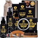 Ceenwes Upgraded Beard Grooming Kit - Acondicionador, Aceite, Cepillo, Comb, Balm, Tijeras, Bolsa de almacenamiento para la barba y el bigote Trimming, Perfect Men's Gift