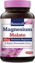 Bonawell Magnesium Malate, Bonded to Malic Acid, High Absorption, 45mg Elemental Magnesium, Muscle Relax " Energy Production, Easy-to-Swallow Caps, No Gluten Soy " Dairy, Vegan " Non-GMO, 90 Cts