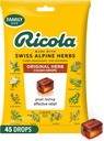 Ricola Original Herb Cough Drops, 45 Conde, Cough Suppressant & Throat Relieving Drops with Naturally Sourced Menthol, Pleasing Herbal Taste for Coughs & Throat Irritation Symptom Relief