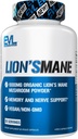 Evlution Organic Lion’s Mane Mushroom Supplement - Lion’s Mane Mushroom Capsules Nootropics Brain Support Supplement for Focus Memory Clarity and Immunity Support