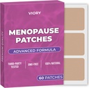 Patches de alivio de la menopausia (Pack of 60) - 100% Natural Patch - con Biotin, D, Turmeric Curcumin, B12 - Fórmula mejorada