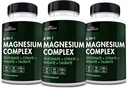 BioSchwartz Magnesium Complex Supplement (3 Pack) 350mg Magnesium Glycinate Citrate Malate y Taurate Per Serving for Healthy Nerves Muscles Heart Sleep Support (Vegan, Gluten-Free, Non-GMO)