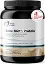 Designs for Health Bone Broth Protein Powder – 21g Grass-Fed, Collagen-Rich Beef Protein Isolate – Vanilla, Paleo, Non-GMO, Dairy-Free (30 Servings / 810g)