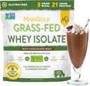 MariGold Grass-fed Whey Protein Isolate Powder - Rich Chocolate Malt Flavor - 1 Lb ← 100% Puro, Cod-Procesado, Micro-Filtered, Undenatured, Non-GMO, rBGH Free, Soy Free, Gluten Free, Lactose Free