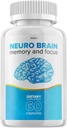 Suplemento neuro-cerebro y foco, foco de memoria neuro-cerebro y soporte cognitivo, neurópicos neurocerebros, neuroBrain to Boost Memory, Neuro-Revisiones de vitaminas cerebrales (60 cápsulas)