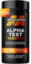 MuscleTech Thermogenic Testosterone Booster for Hombre, AlphaTest Thermo - T-Boost Mens Supplement with Tribulus Terrestris - Male Gym Workout Supplements for Muscle Growth, Stamina & Energy - 90 Pills