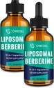 Liposomal Berberine HCL Liquid Drops – Advanced 12-in-1 Herbal Fórmula con Ceylán, Bitter Melon, Green Tea &amp; Más – 4 Fl Oz