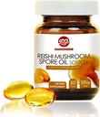 Organic Reishi Mushroom Spore Oil Supplement-USDA Ganoderma Lucidum Extract Capsule-Immune System Natural Energy for Wellness limitadaLiver Support-Vegan, Non-GMO Gluten Free, 30 Veggie Softgels