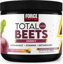 FORCE FACTOR Total Beets Beet Root Powder with Energy, NO3-T® Nitrates to Support Circulation, Blood Pressure, Blood Flow, and Stamina - Plus Green Tea Extract. A Superfood Supplement, 30 Servings