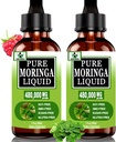 (2 Pack) Orgánica Moringa Liquid Drops for Energy,Metabolism Immune Support,Moringa Leaf Extract 6X Absorption Than Powder Capsules,Green Superfood Supplement for Women Men