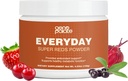 GenoPalato Todos los días Super Rojos, Antioxidante Superfood Blend with Beet Root, Cranberry, Hibiscus, Acai &amp; Probiotics, Energizing Polyphenols for Heart, Brain &amp; Digestive Health, Vegan, 30 Servings