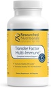 Transfer Factor Multi-Immune Support Supplement - Clinically Researched Immune Support Formula with Colostrum, Mushrooms, Green Tea, and IP-6 - Promotes Healthy NK Cell " T-Cell Function, 90 Capsules