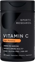 Sports Research High Potency Vitamin C Supplement - Vegan Veggie Capsules for Antioxidant Activity &amp; Immune Support - Non-GMO Verified & Gluten Free - Ascorbic Acid Vitamin C 1000mg, 240 Count
