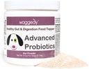 waggedy Advanced Probiotics Gut & Digestion Food Topper — Digestive Enzymes w/Papaya — Probiotic Powder — Dog Supplement Powder — Products for Dogs Over 6 Weeks (114g)