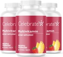 Celebrar Vitaminas Bariatric Multivitamínico Chewable, Iron Gratis - Post Gastric Bypass &amp; Sleeve Gastrectomy Suplemento para Hombres &amp; Mujeres - Minerales Esenciales &amp; Vitamina A, B, D &amp; E - Frutas (180 Tabletas)