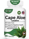 Cape Aloe Natural Laxative Supplement- Constipation Relief- Regulate Bowel - All-Natural Herbal Detox- Weight Management Supplement- Digestion Help Dietary Supplement- 90 Caps- Non-GMO