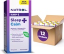 Natrol Sleep+ Calm Melatonin 6mg Con Ashwagandha, L-Theanine y Lemon Balm, Suplemento dietético para el descanso y calmar la mente, 30 cápsulas, 30 fuente de día (Pack of 12)