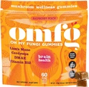 OMFG Mushroom Gummies for Brain Health Support – Suplemento de apoyo Función Cognitiva, Claridad Mental, Focus " Energy W/Lions Mane, Cordyceps, B12, DMAE, Vegan - Raspberry/Peach Flavor (60 Conde)