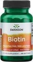 Swanson Super Strength Biotina Vitamina 10000 mcg 60 Sgels