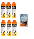 Science in Sport GO Isotonic Energy Gels - 6 x 60ml Packs Bundle with Elastic No-Tie Shoe Laces. Vegan, Lactose Free, Gluten Free, Wheat Free, Nut Free, SOYA Free (Orange)
