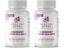 Herbs saludables Wildcrafted Elderberry Sea Moss Capsules ← 2600mg Irish Sea Moss + Elderberry Essentials Blend ← US-Made, Vegan, Non-GMO, Easy-Swallow (2-Pack)