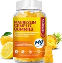 Triple Complejo de Magnesio Gummies Suplemento para Mujer &amp; Hombre Azúcar Absorción alta gratis Magnesium Glycinate, Taurate, Malate, Citrato Suplemento Complejo con Vitamina B6, B12 & D3 para Adulto...