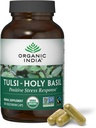 ORGANIC INDIA Tulsi Holy Basil Capsules - Holy Basil Extract, Herbal Supplement, Immune Support, Stress Relief, Vegan, Gluten-Free, Kosher, Organic, Non-GMO - 180 Capsules
