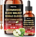 13in1 Wormwood Liquid Drops - 1900mg Black Walnut Wormwood Liquid Extract with Whole Cloves &amp; Más - 60 Day Supply - 2 Fl Oz