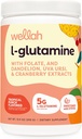 Wellah L-Glutamine Powder Tropical Punch (50 Servings) - 5g L-Glutamine Por Serving, Sweetened with Stevia