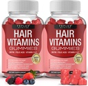 Hair Vitamins Gummies Supplement – Faster Hair Growth Gummy 5000mcg Biotin, Folic Acid, Vitamin C & E, Support Stronger & Thicker Hair, Skin, Nails, Non-GMO, for Men Women, 60 Berry Flavored Gummies
