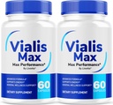 (2 Pack) Vialis Max Pills for Hombre - Official Vialis Max Premium Male Support Formula for Fast Acting Energy, Endurance and Performance, VialisMax Capsules Advanced Formula, 120 cápsulas para 2 meses