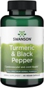Swanson Premium- Turmeric ' sensible' Black Pepper - Antioxidante, Digestión ' sensible' Joint Support - 90 Veg Caps