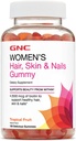 Pelo de las mujeres GNC, Esquí y uñas Gummy - Frutas tropicales, 150 Gummies, Contiene Biotina para cabello fuerte y saludable, piel y uñas