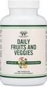 Suplemento de frutas y verduras (Hoily Blend of 49 Frutas y verduras diferentes, 23 verduras y 29 frutas) 1.500 mg Serviciones, 180 capsules (No Fillers, Vegan Safe, Non-GMO) por Madera Doble