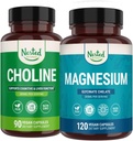 Anidados Naturales Choline Bitartrate &amp; Magnesium Glycinate Chelate Stack ¦ Relaxation, Sleep Support, Cognitive Performance (210 Count)