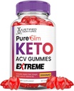 Justified Laboratories Pure Slim Keto ACV Gummies Extreme 2000MG PureSlim Keto Gummies Advanced Formula Apple Cider Vinegar with Pomegranate Beet Juice Powder B12 Vegan Non GMO 60 Gummys