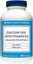 Calcio (Carbonate) 1200 mg – Esencial mineral para los huesos saludables " dientes, 100% valor diario – Añadido 400IU Vitamina D para ayudar en la absorción (120 Softgels) por The Vitamin Shoppe