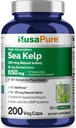NusaPure Sea Kelp Natural Iodine 325mcg 10:1 Extracto, 65 mg Equivalente a 650 mg Cápsula 200 Cuenta (No-GMO, Vegan)