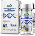 NAIK Probiotics 1800 Billion CFU - 10 Strains + Prebióticos Orgánicos - Immune, Digestivo " Gut Health - Apoya el estreñimiento ocasional, la diarrea, el gas " Bloating - para Hombres Mujer - 45ct