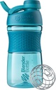 BlenderBottle 20oz SportMixer Protein Shaker Botellas, Negro &amp; Teal, Bundle of 2
