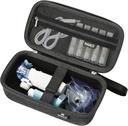 Caja de almacenamiento duro RAIACE para la máquina de inhalador portátil de mano, bolsa de viaje Asma Inhaler. Bolsillo de malla integrado para medicina y accesorios. (case only) - Negro