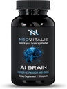 AI Brain Nootropic Supplement for Focus, Memory & Mental Clarity Improvement Capsules for Men &amp; Women, Caffeine-Free Daily Cognitive Support with Bacopa, Alpha GPC & Vitamin B6, 60 Vegetarian Capsules